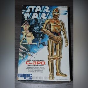 Vtg 1977 MPC The Authentic C-3PO Star Wars Model Kit In Box 10” Statue